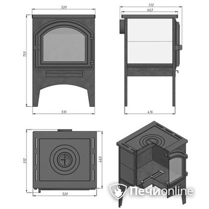 Отопительно-варочная печь Везувий В10 в Калининграде